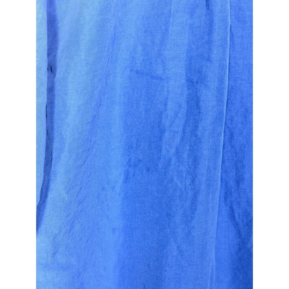 Ralph Lauren Linen Silk Camp Shirt Blue Classic Fit Button Down Mens XXL‎